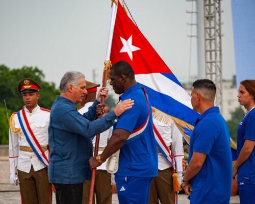 La bandera en el pecho de sus hijos
